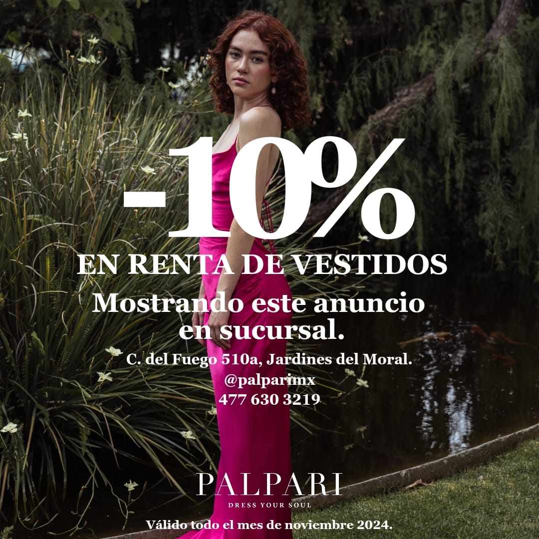 10% de Descuento en Renta de Vestidos – Palpari